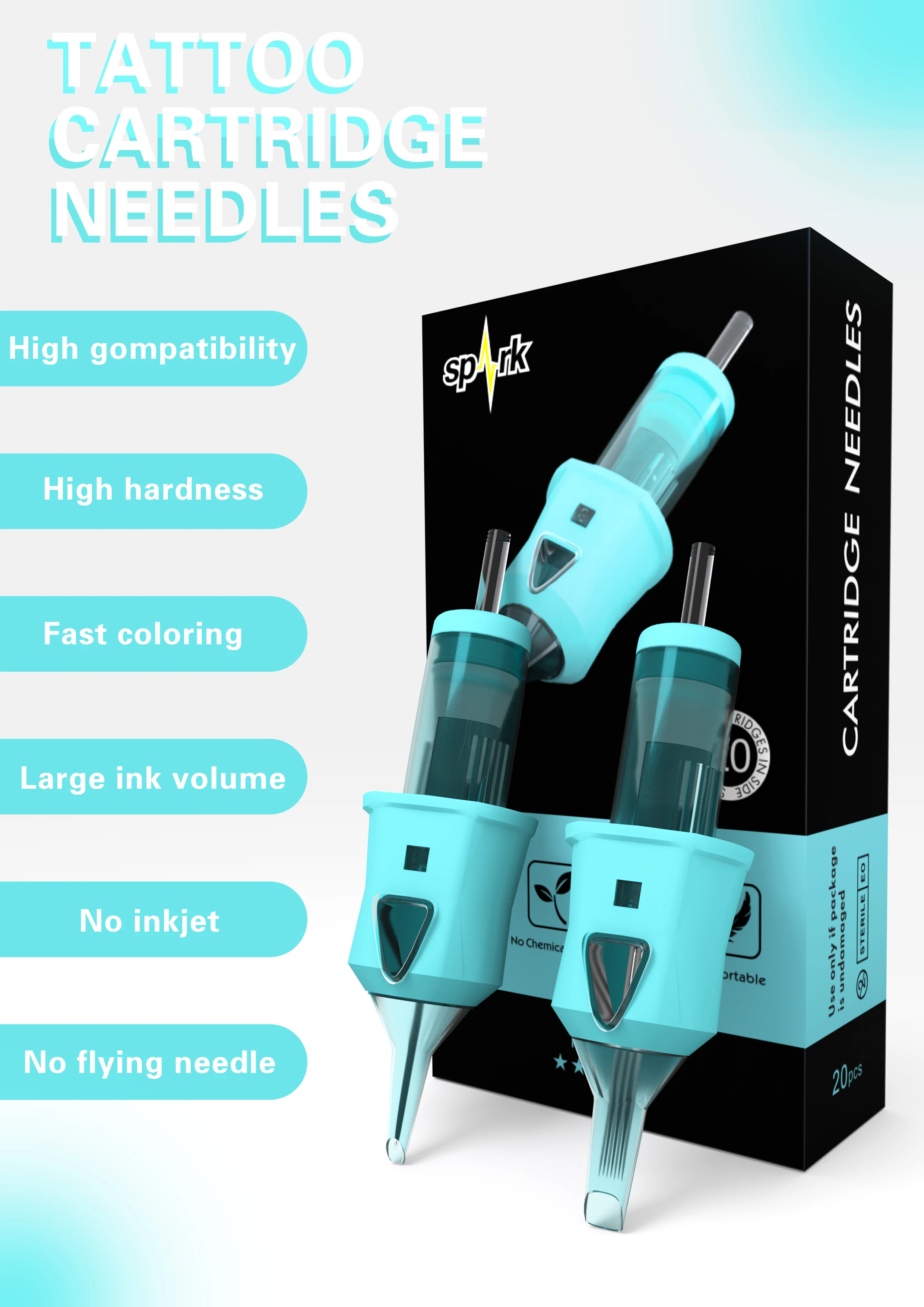 

20pcs/box Newest High Quality Professional Spark Tattoo Needle Cartridges