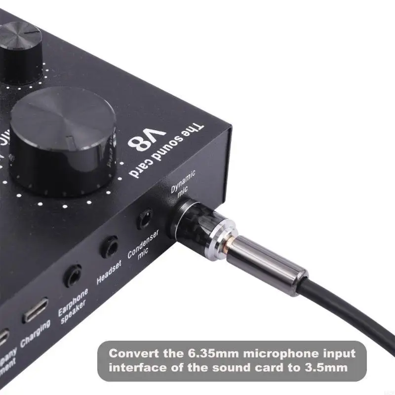 462E 6.35 to 3.5 Auditory Transmission 3.5mm to 6.35mm Adapter for Headphones and Sound Equipment