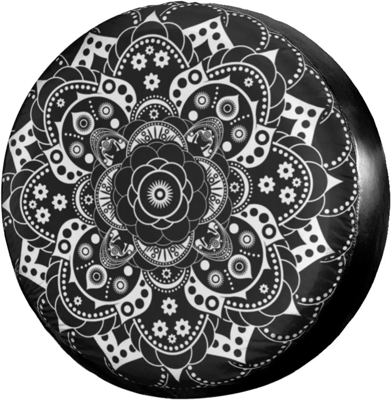 KiuLoam Tribal Ethnic Floral Mandala Pattern Spare Tire Cover Polyester Universal Sunscreen Waterproof Wheel Covers