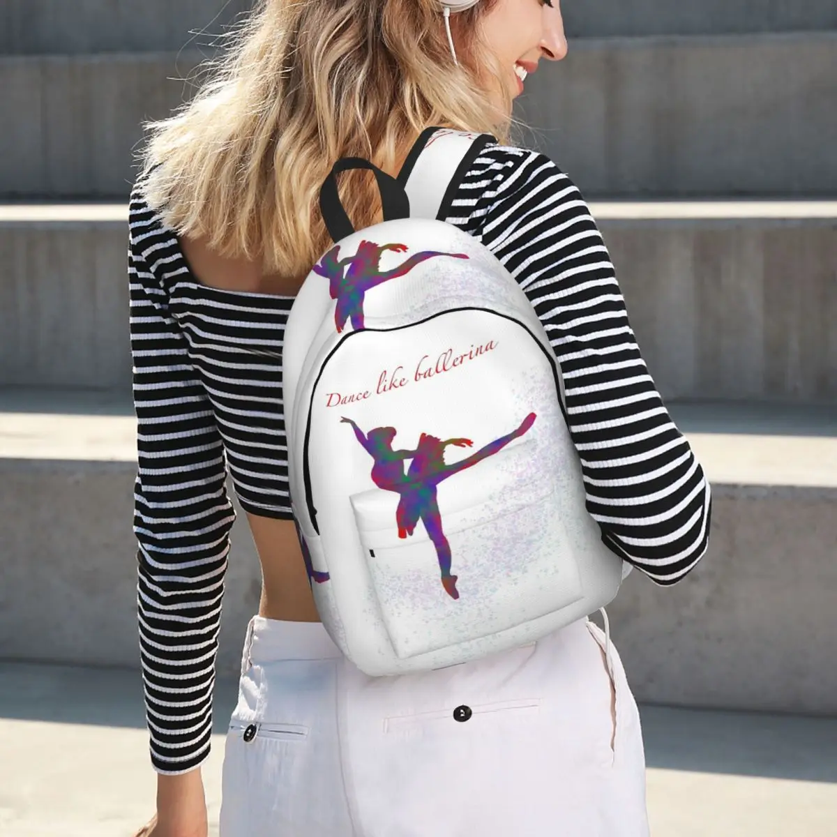 

Dance Like Ballerina Backpack Hot Sale Daypack Large Capacity Kids BookBag School Bag Shoulder Bags for Men Women
