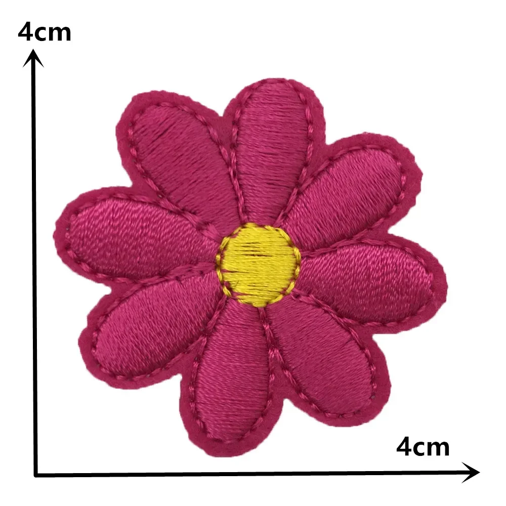 Small Daisy Flower Cloth Stickers Embroidery DIY Clothes Pants Applique Accessories Hot Melt Glue Patch Sewing Hat Accessories