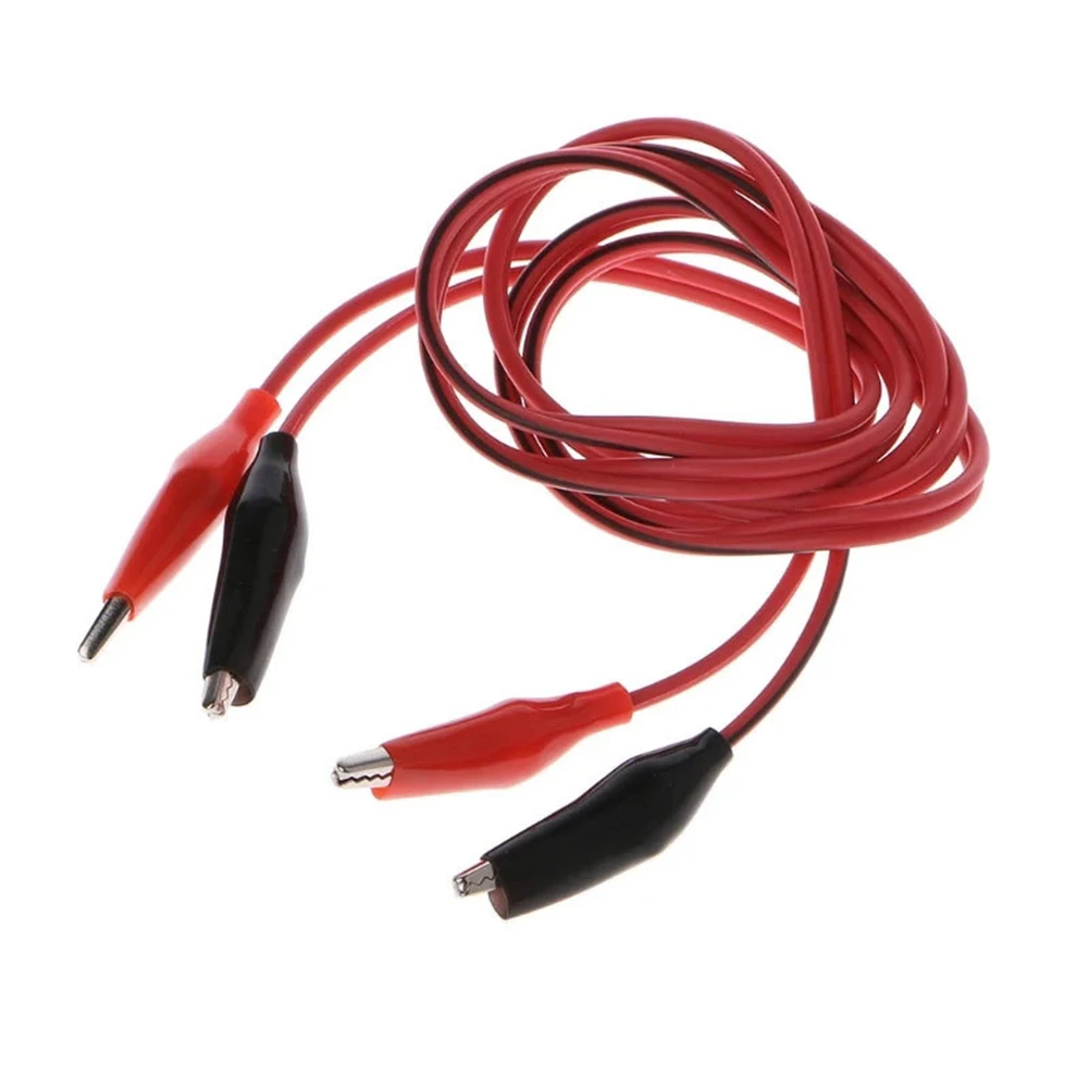 For Measurement Test Measurement Tool Two Clamp Power Cord Red 10mm Jaw Opening Electrical Conductivity Non-slip Crocodile Teeth