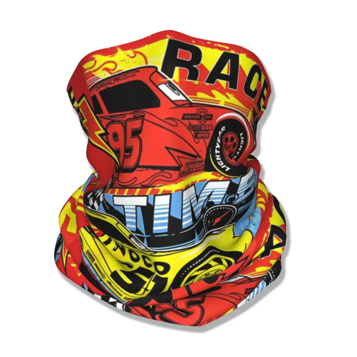 Cars Race Time Lightning McQueen Racing Bandana Neck Cover Wrap Scarf Multifunctional Headband Cycling for Men Women Winter