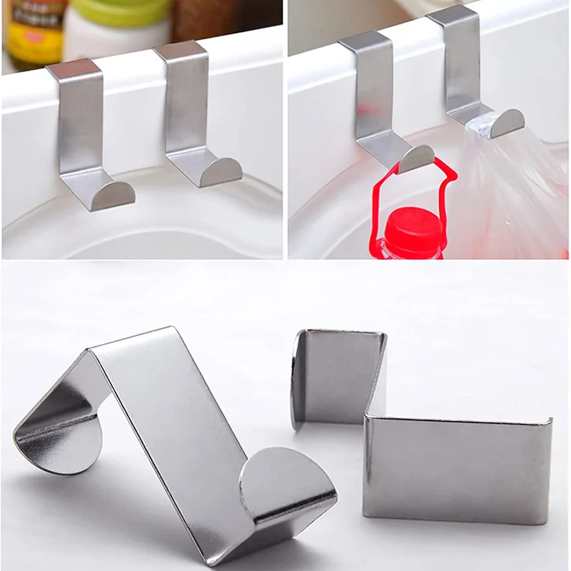 2Pcs Stainless Steel Hook Kitchen Bathroom Clothing S-shaped Organizer Hanger Storage Hooks Multifunctional Metal Hanging Hook