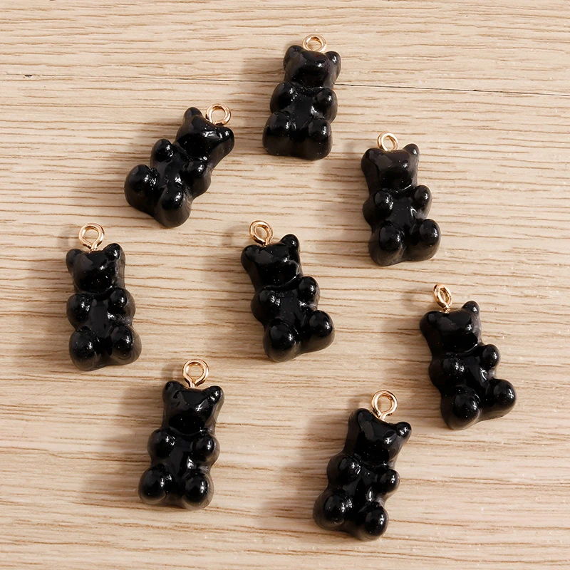 Tusember 30 Stück, 9 Farben, einfarbige Gummibärchen-Anhänger aus Harz für Schmuck, zum Selbermachen, für Ohrhänger, Armbänder, Halsketten, Anhänger und Accessoires. – Detail 10
