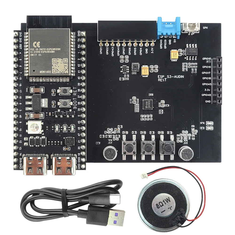 

ESP32 S3 Development Board Kit for AI Voice Interaction with 192kHz Microphone Speaker BT Wifi Module N16R8 DIY GPIO SPI ES8388