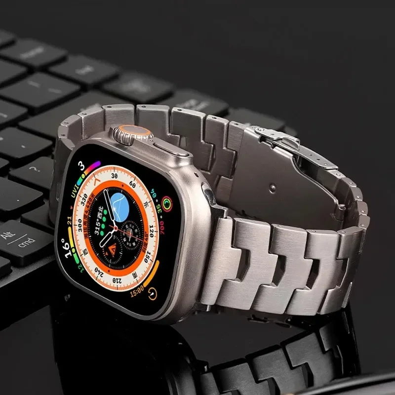 Luxury Titanium Strap for Apple Watch Band Ultra 49mm 45mm 44mm 41mm 38mm Men's Style Bracelet Correa for IWatch 9 SE 8 7 6 5 4 - Image 3