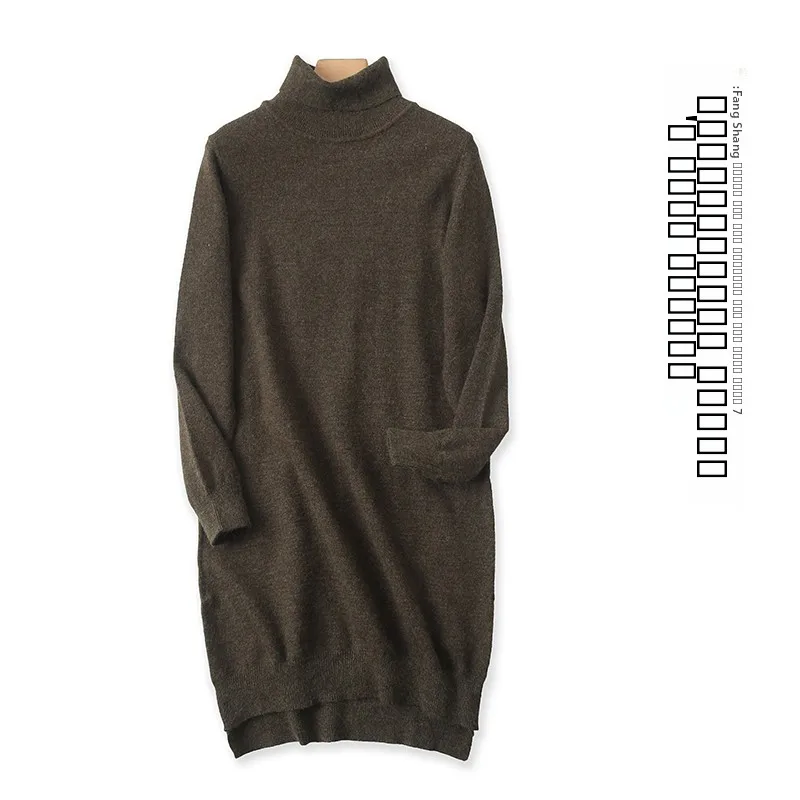 Faionable Long Sve High Collar Sweater Women's Slim Fit Midi Length Overhead Base Layer Knitwear Autumn New Sle 23364