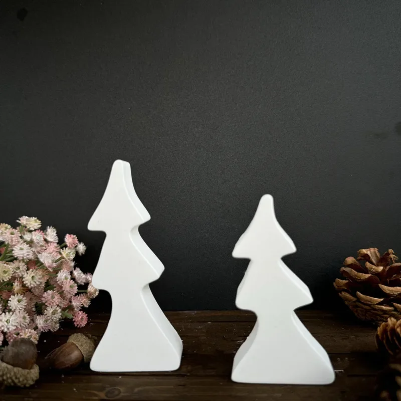 New Christmas Tree Silicone Molds Scented Candles Mold Plaster Concrete Mould Xmas Ornaments Home Decoration Holiday Ornaments