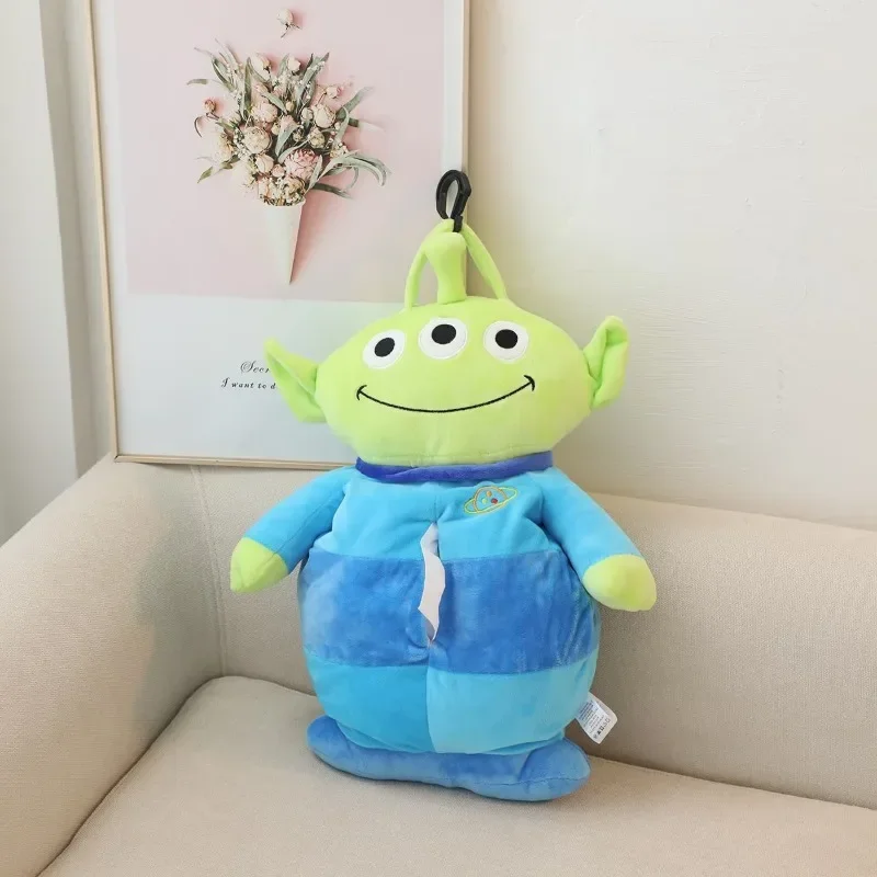 Disney Buzz Lightyear Alien Doll Tissue Box Cute Soft Cartoon Paper Case Home Car scatole di carta Hanging portatovaglioli per seggiolino auto