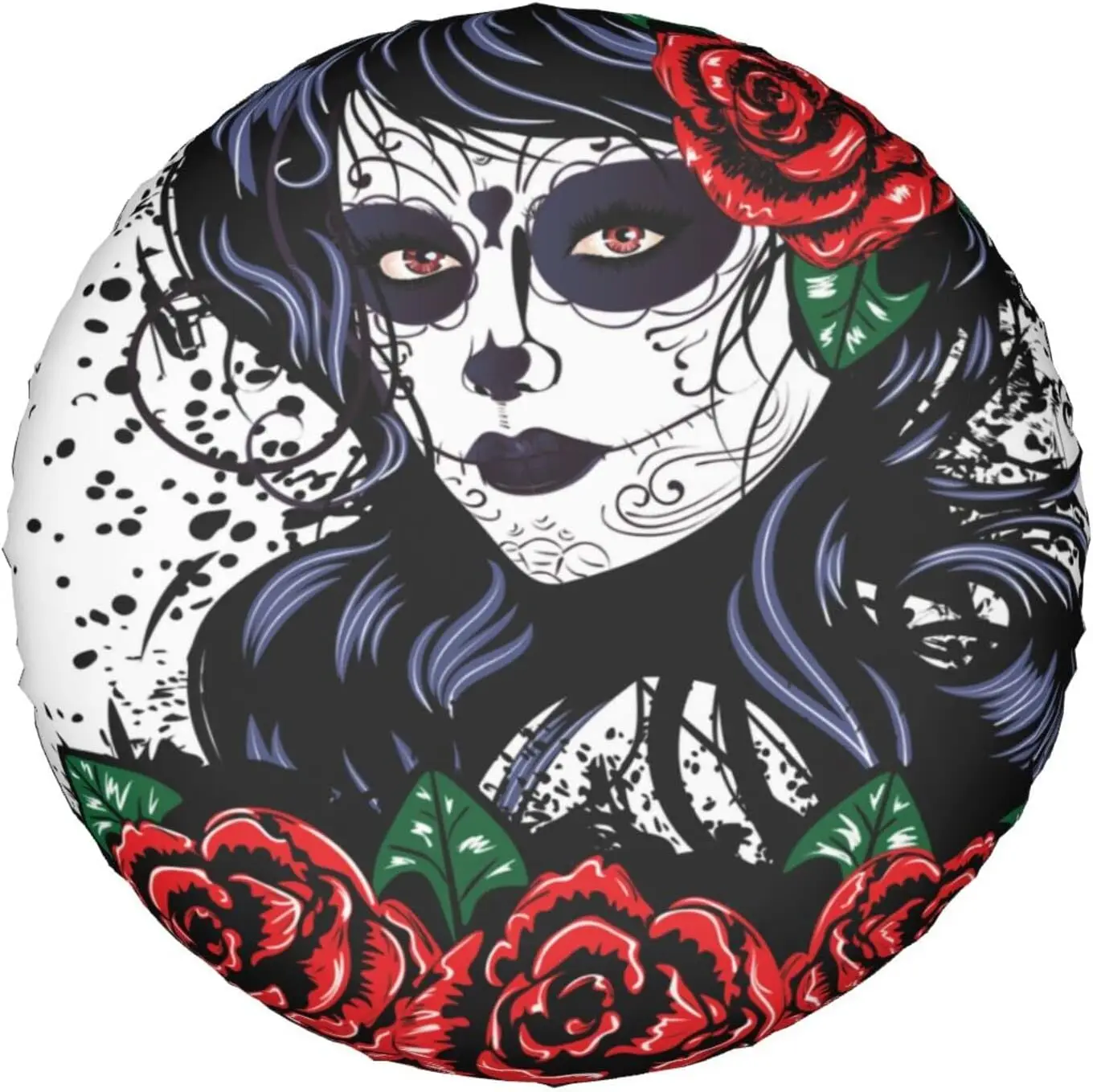 Mexico Sugar Skull Girl Spare Tire Cover Dust-Proof Wheel Tire Cover Fit Trailer RV SUV and Many Vehicle 16 Inch Tire Cover