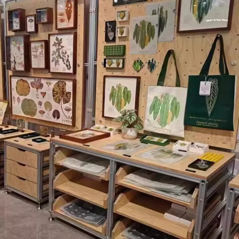 Aluminiumprofil Birke mit Lichtlochbrett Display Aufbewahrungsbehälter Schmuck Ornament Supermarkt Musterraum anwendbar