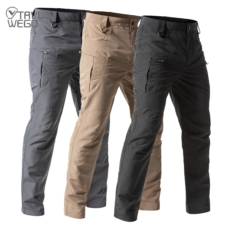 

TRVLWEGO Tactical Pants Mens Spring Autumn Multi-Pockets Wear Resistant Cargo Pants Outdoor Hiking Casual Trousers Male Joggers