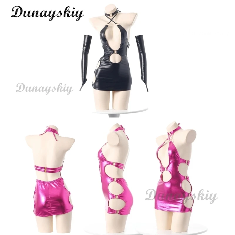 

Leather Dress Garter Sato Kuki Ntr Kanolo Mizuki Cosplay Costumes After Party Dopamine Spicy Girl Lace Up Hollow Out Lingerie