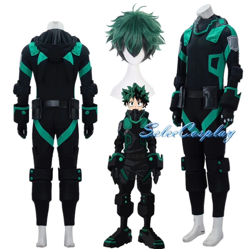 World Heroes Mission Boku No Hero Akademia Izuku Midoriya Deku Cosplay Costume Green Battle Suit