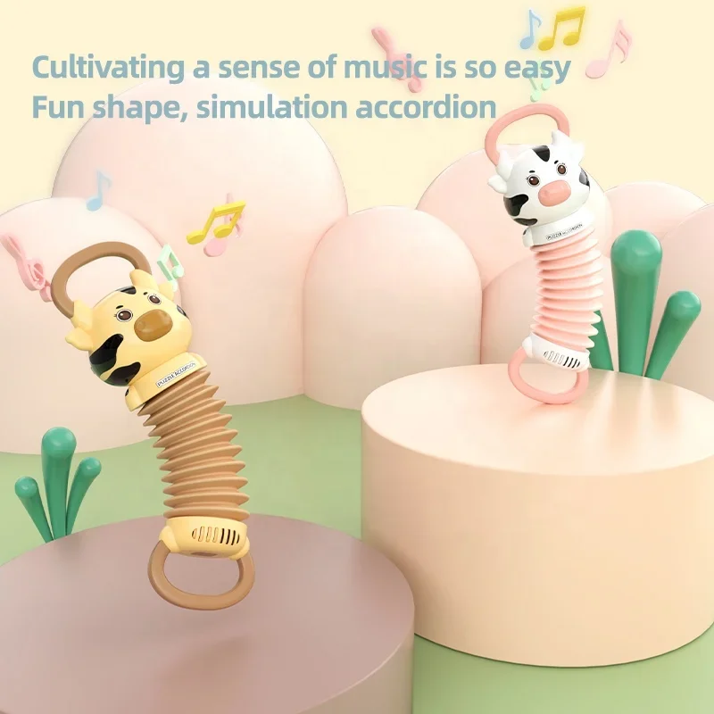 Schöne Kuh Akkordeon Simulation Musikinstrument Musik Lernen Frühe Bildung Baby Spielzeug für Kleinkinder Geburtstag Party