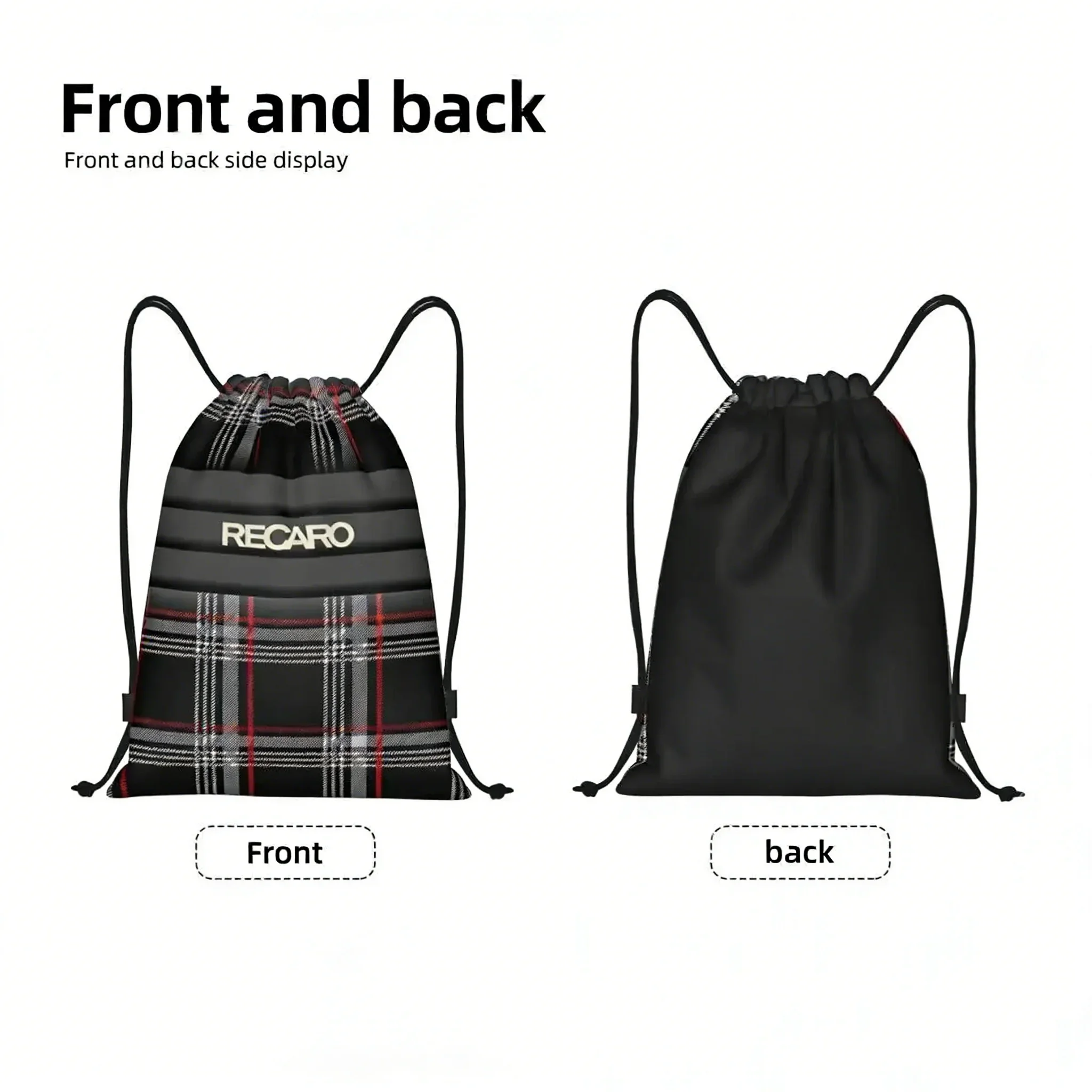 Personalized Recaros Drawstring Bag for Women and Men Portable Sports Backpack Workout Backpacks view 3