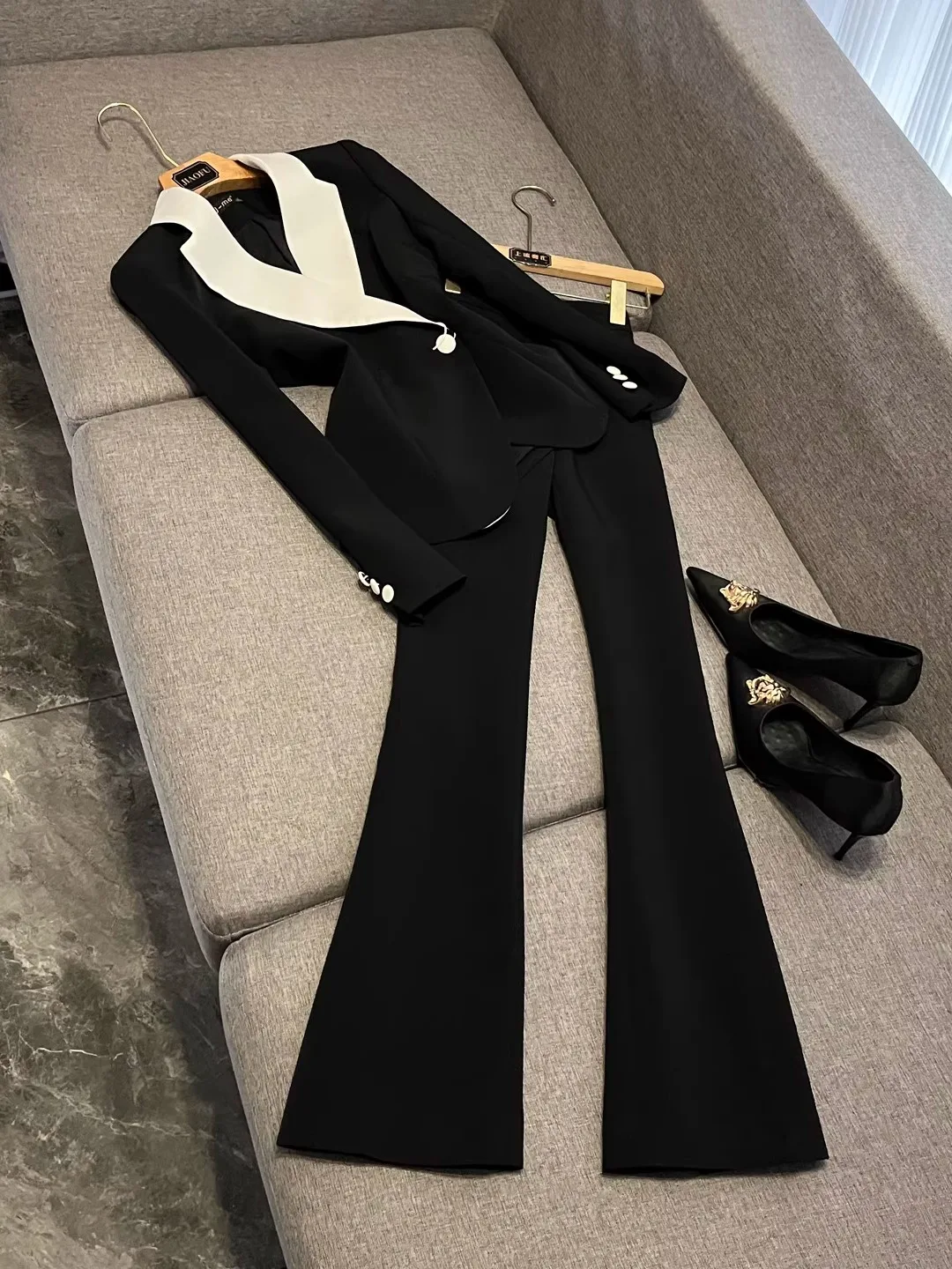 Setelan Jas Profesional Wanita Musim Gugur Musim Dingin 2025, Pakaian Kerja Modis, Pakaian Formal Perusahaan X32