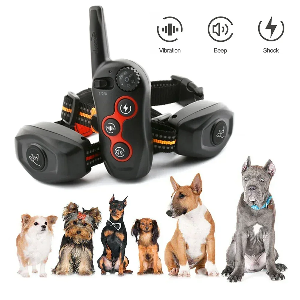 Automatic Bark Stopper Collar, Anti Bark Dog Collar Remote Control Electric Dog Training Device, Beep Alarm Waterproof for Dogs