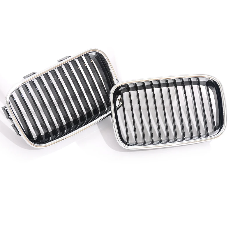 Single Line Chrome Frame Silver Grill Kidney Grill For BMW 3 Series E36 Pre-LCI Coupe Sedan 1992-1996 316i 318i 320i 325is view 5