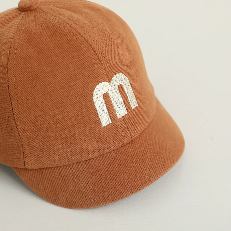 Autumn Spring Baby Baseball Hats Fashion Letter M Pattern Kids Boys Girls Sun Hat Cotton Children Peaked Caps