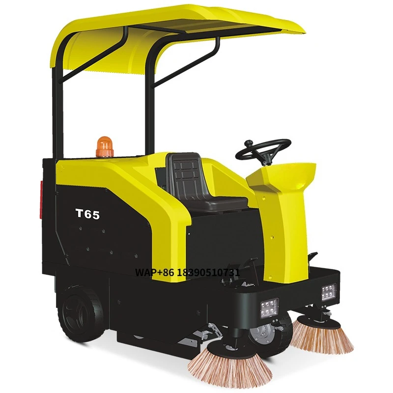 معدات تنظيف مكنسة القيادة ذات سعة كبيرة لورشة عمل الكناس الصناعية آلة صفحة الشوارع