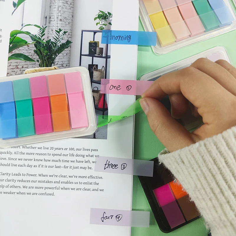 KindFuny  New Color 100 Sheets Self Adhesive Memo Pad Sticky Notes Bookmark Posted It Marker Memo Sticker Paper Office School