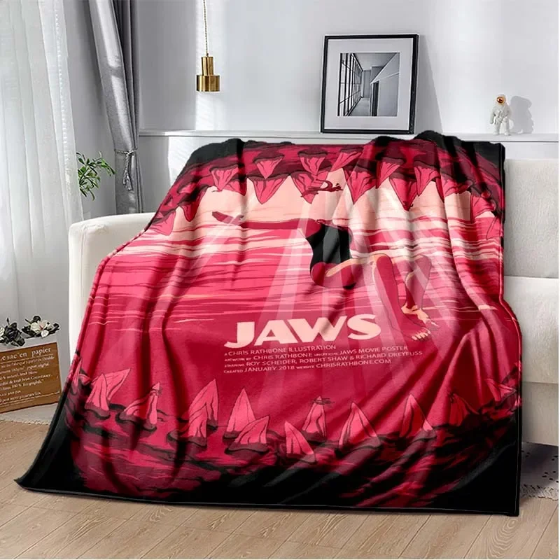 Jaws Blanket Throw Blanket Shark Fleece Blanket Soft Cover Warm Bedspreads Blankets for Beds Couch Travel