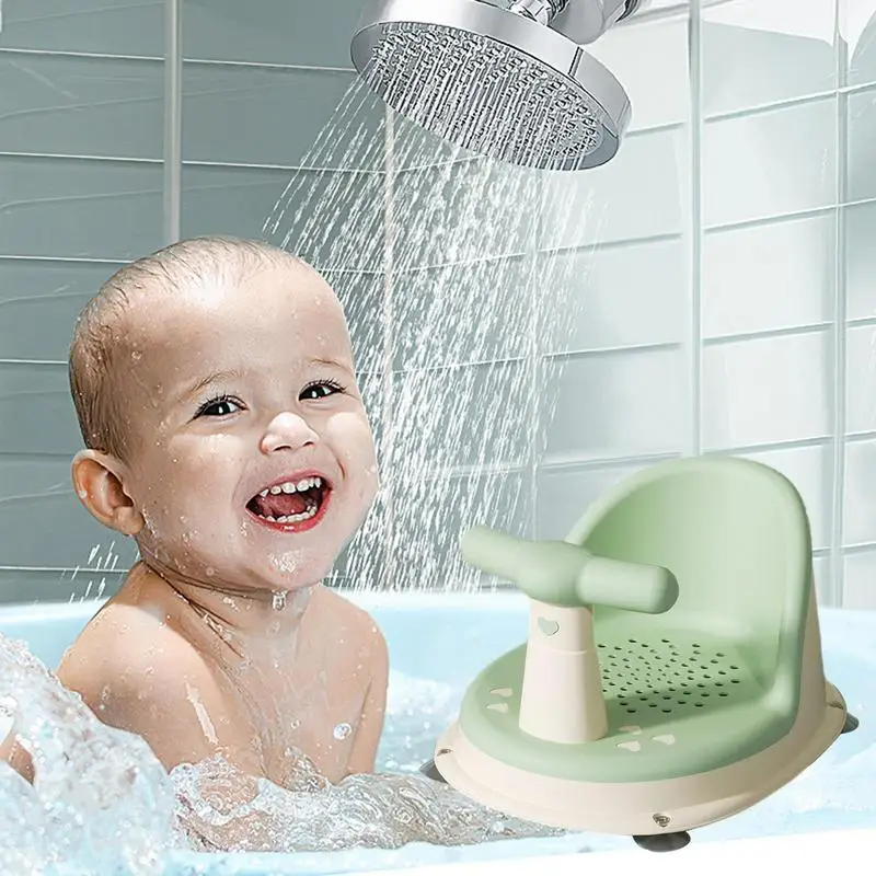 Baby Bath Seat Portable Safety Anti Slip Newborn Shower Chair With Backrest & Suction Cups Baby Care Bathing Seat Washing Toys