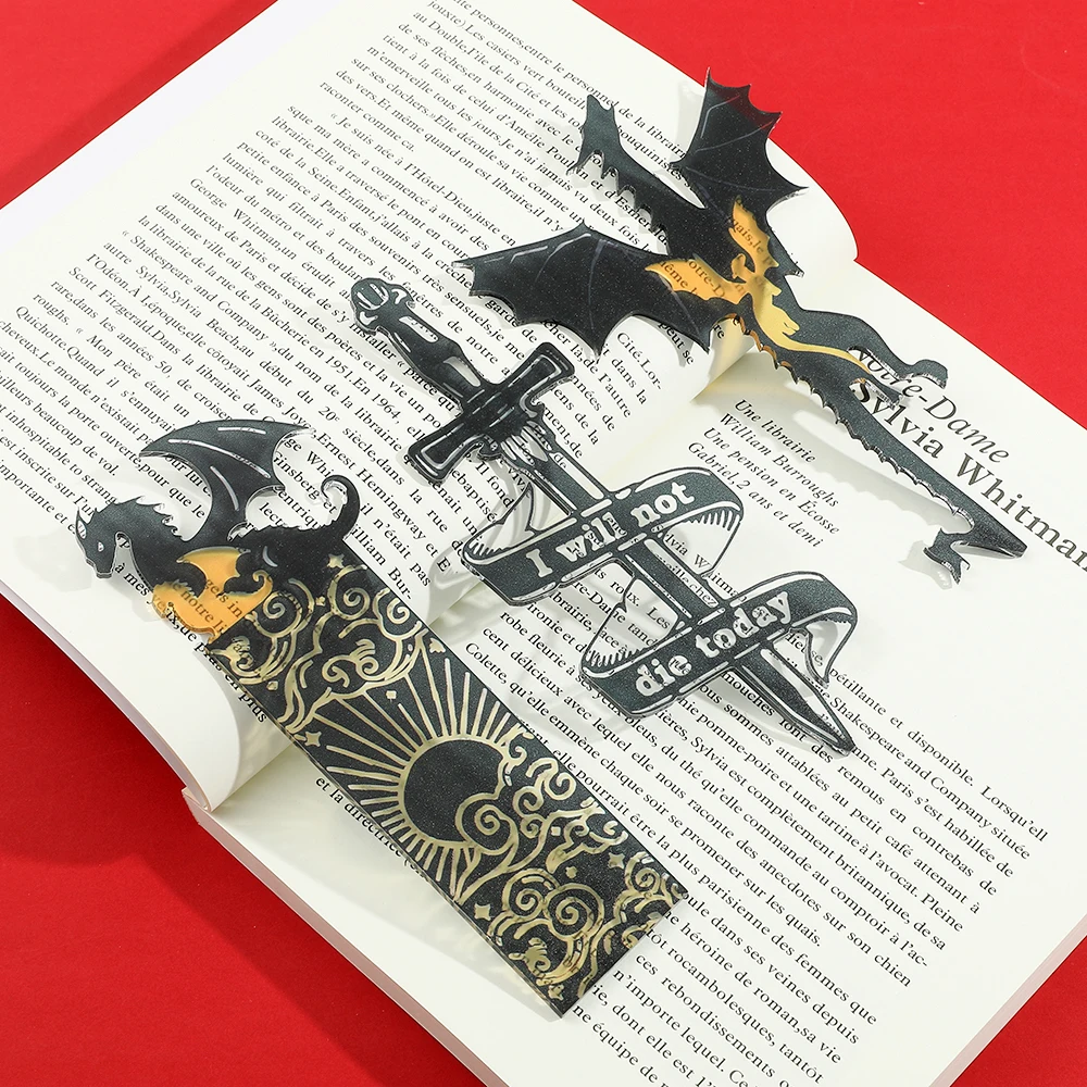 Imagem -04 - Anime Black Dragon Bookmark Coleção Livro Entusiastas Presente Mens Professores Amigos Metal Infantil Leitura Bookmark