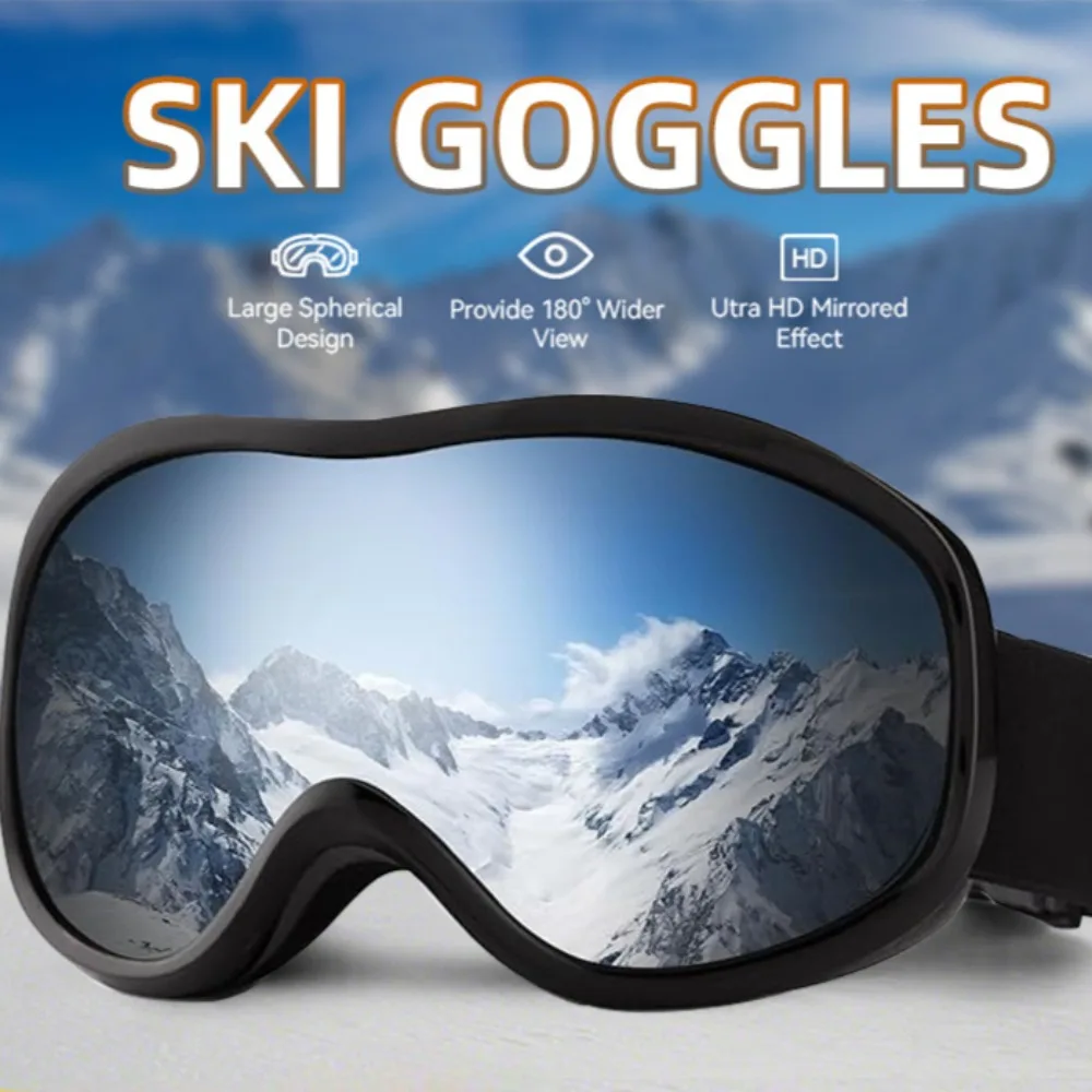 HOT  Ski Glasses Large Spherical Double Layer Anti Fog Snow Goggles Snow Goggles Mountaineering Goggles Ski Supplies