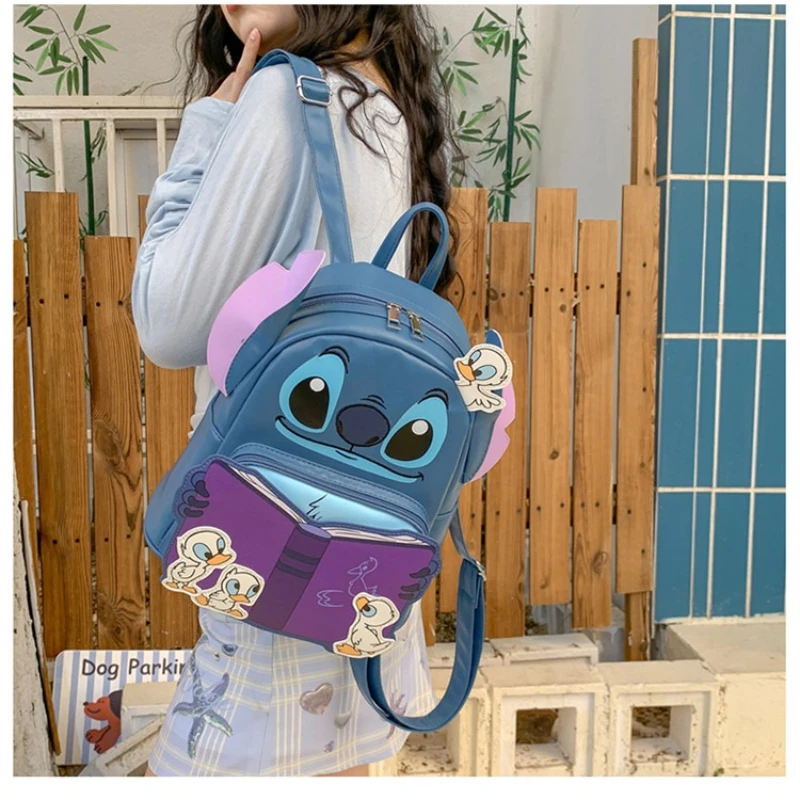 حقيبة ظهر ديزني الجديدة القبيحة اللطيفة اللطيفة باللون الأزرق الوحش حقيبة ظهر كاجوال للسفر