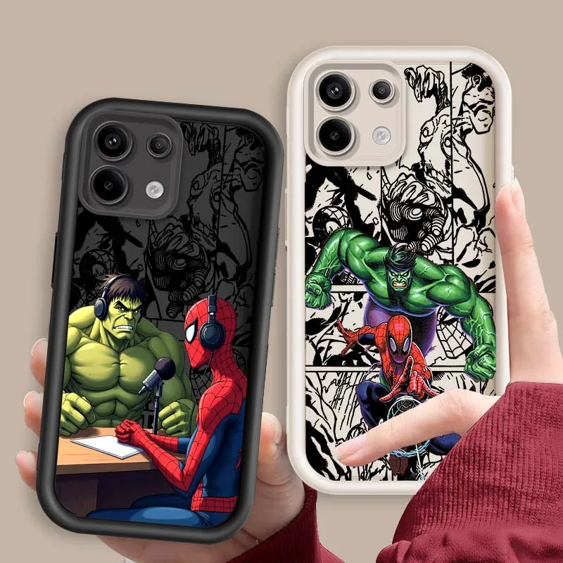 

Marvel Hulk Spider Man For Xiaomi Mi Poco X3 X4 X5 X6 M4 M5 M5s M6 F4 F5 F6 Pro GT Plus 5G Eye Ladder Cover