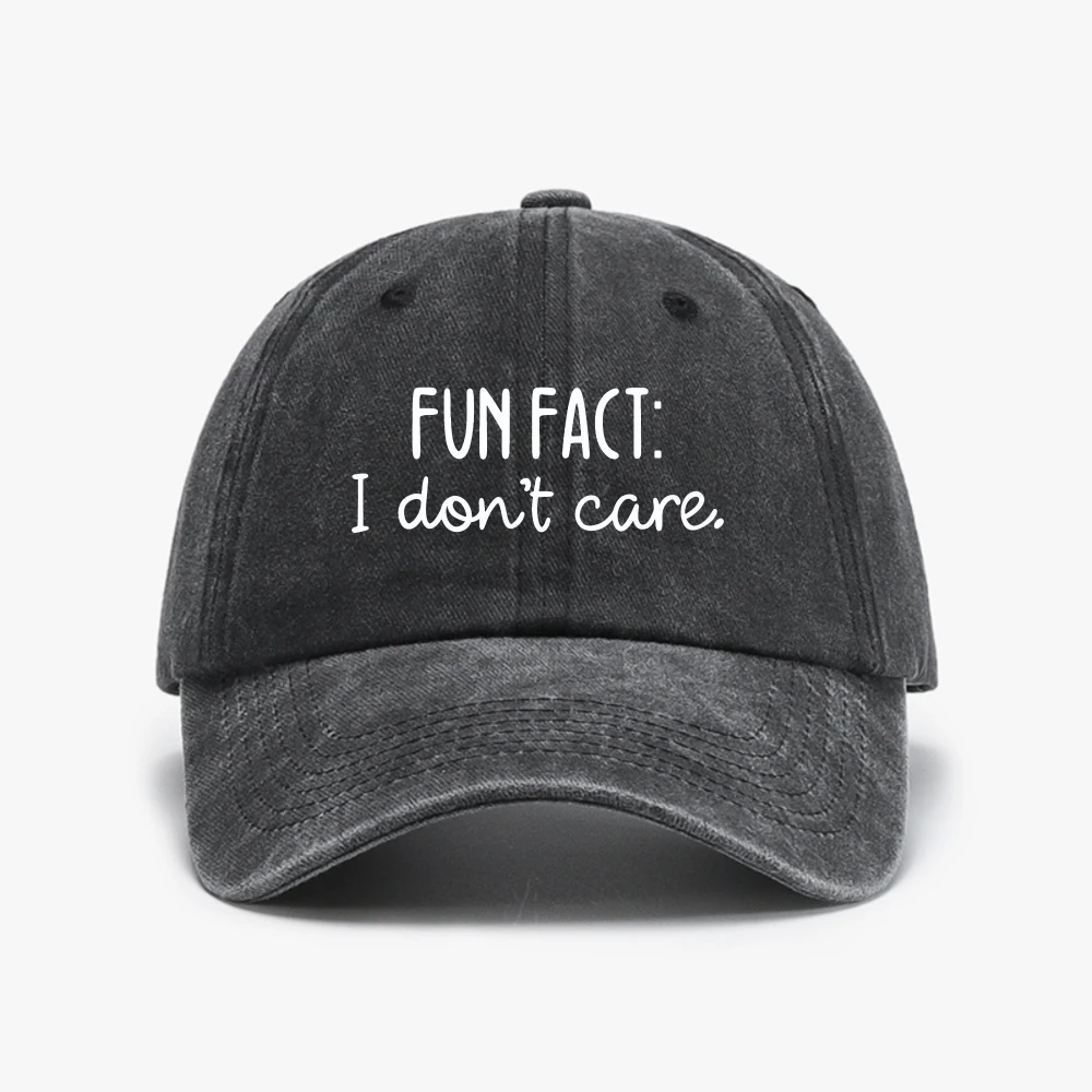 FUN FACT I DON'T CARE Print Women Baseball Cap Casual Summer Breathe Soft Women cowboy Cap for Men