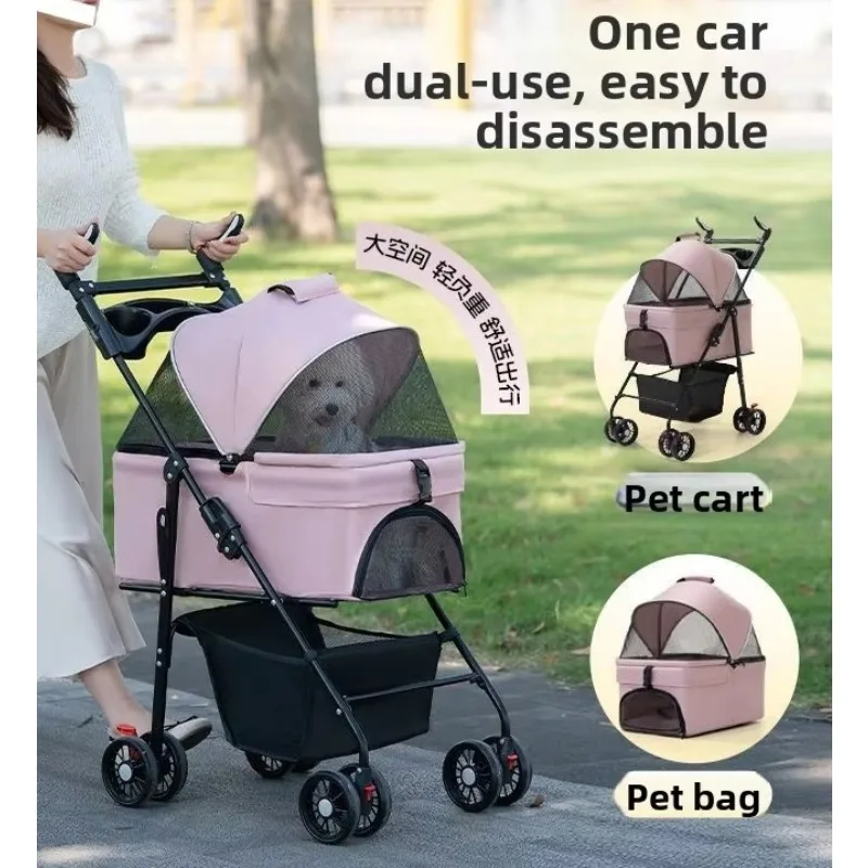 

Lightweight Pet Stroller, Foldable for Small Dogs & Cats
