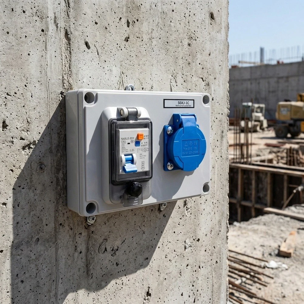 for IP54 Wall Power Distributor 16A 250V 1P+N Rated with 63A Breaker and IP67 Transparent Casing for Long Life Use