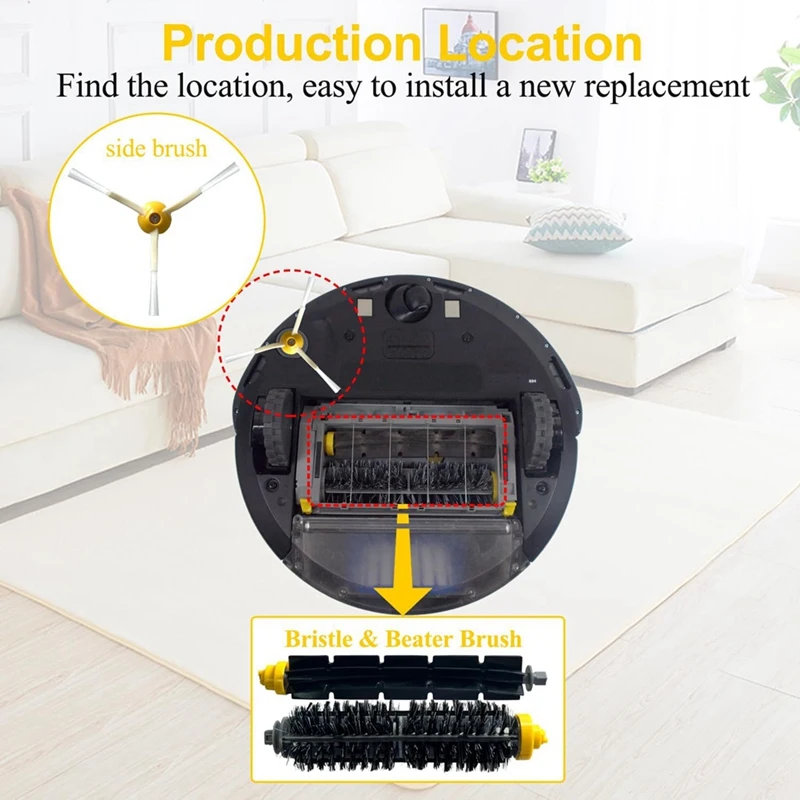 สำหรับ iRobot Roomba 600 & 700ชุด614 630 635 640 645 780 650 660 675 680 690 695 760 770ลูกกลิ้งสูญญากาศอุปกรณ์แปรงด้านข้าง