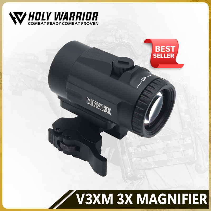 V3XM Magnifier 3X Sight with Switch to Side QD Absolute Co-witnessor Lower Third Mount for Red Dot Holographic Sight Full Marks