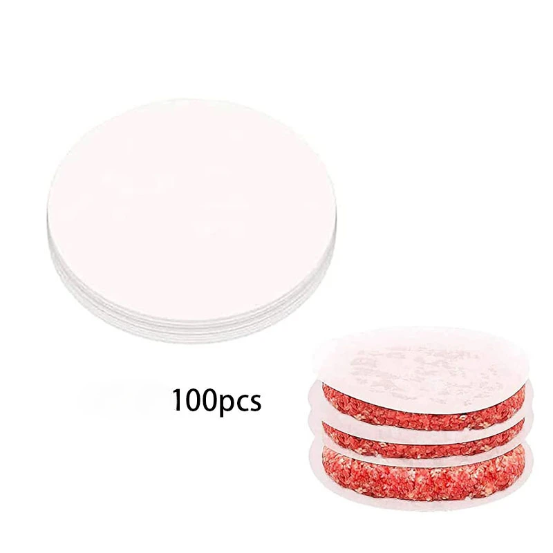 100 Sheets Oil Absorbing Paper Hamburger Patty Machine Home Kitchen Burger Meat Press Making Round Patty Press Mold