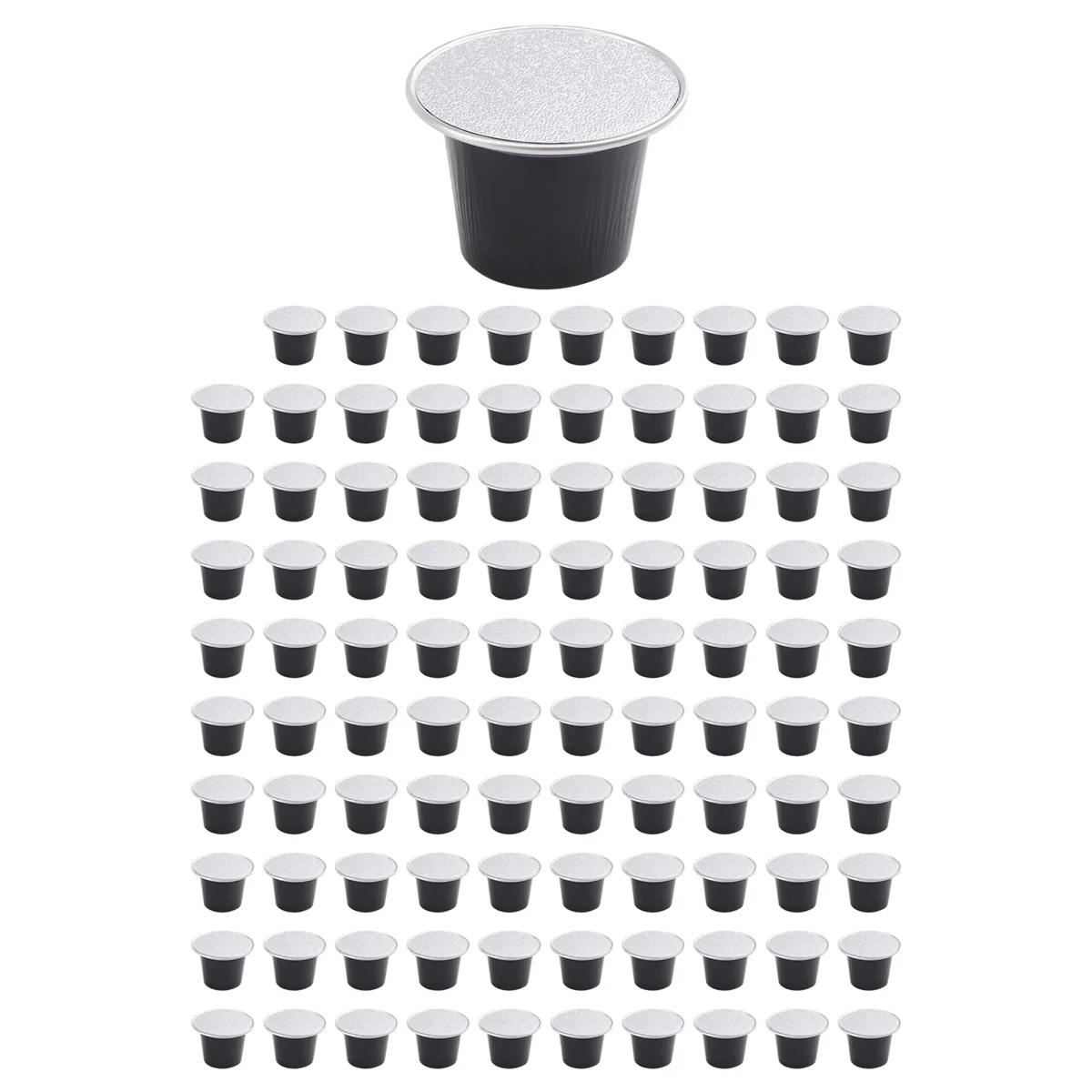 100 Sets Refillable Coffee Capsule Cup Disposable Nespresso Pod for Nescafe Automatic Coffee Machine Food Package Cafe Supplies