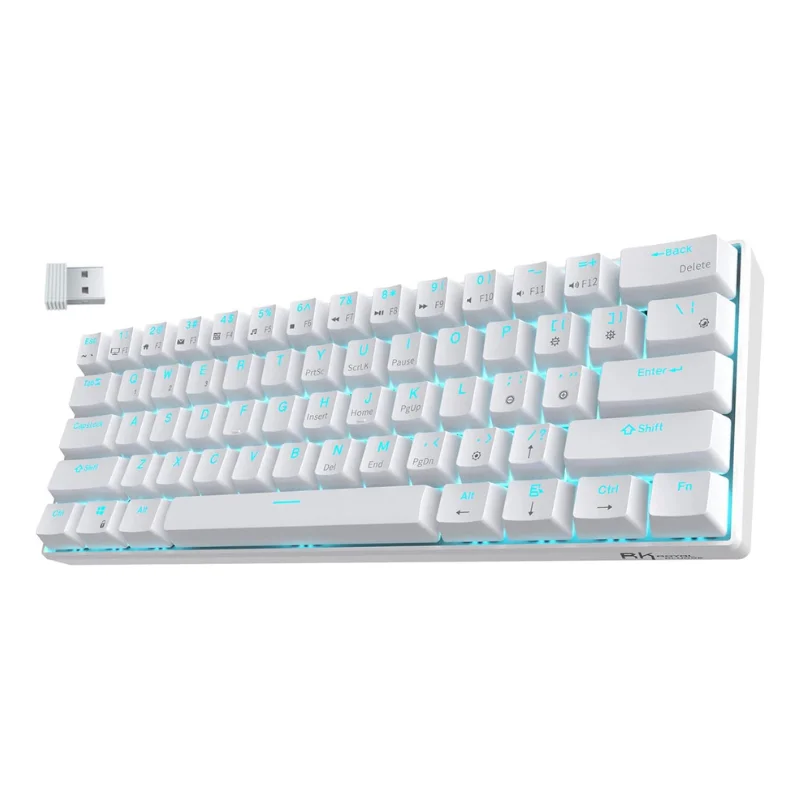 

RK ROYAL KLUDGE RK61 Wireless 60% Mechanical Gaming Keyboard, Ultra-Compact 60 Keys Bluetooth Mechanical Keyboard