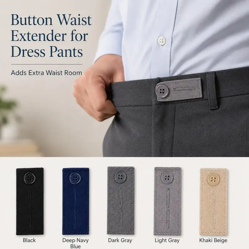 5/10 Stück Hosen-Taillenverlängerer, elastischer Bund, geeignet für Männer und Frauen, Stretch-Taillenverlängerer, Jeans-Knopf – Detail 6