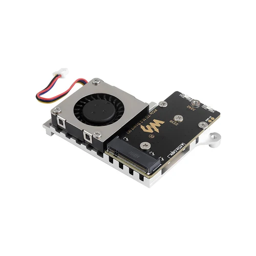 Imagen 2 del producto Placa adaptadora PCIe a M.2 (E) con ventilador de refrigeración para Raspberry Pi 5 Compatible con lectura de alta velocidad NVMe M.2 SSD de tamaño 2242/2230