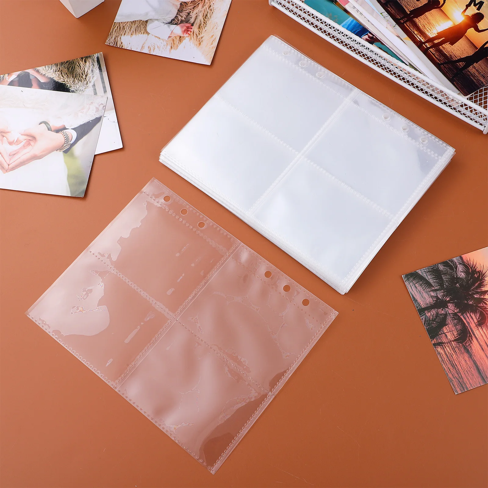

50Pcs Photo Sleeves Binder Pages A5 Clear Trading Card Sleeves Album Pages Card Pockets Protective Covers Deck Protectors