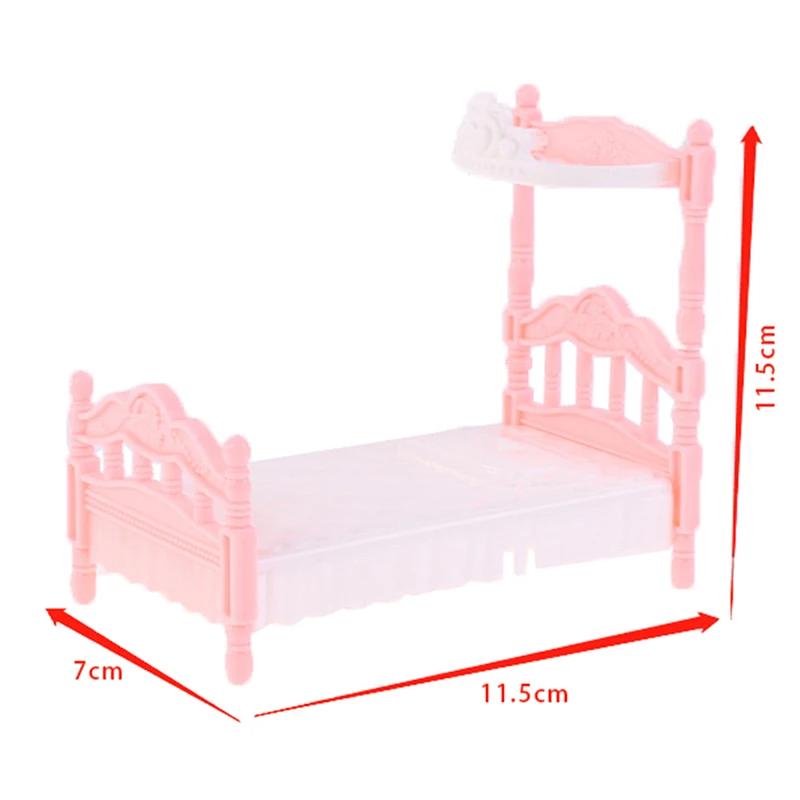 1/12 casa delle bambole Mini letto singolo casa camera da letto mobili giocattolo regalo soggiorno mobili modello bellissimo letto di plastica muslimc.