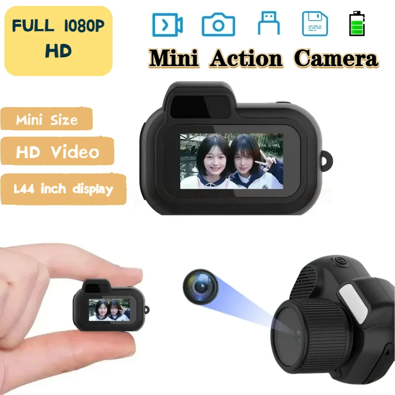 HD 1080P Mini Camera With Screen Indoor Outdoor Sport Portable Vintage Very Small With Flash Battery Camcorder Video Recorder