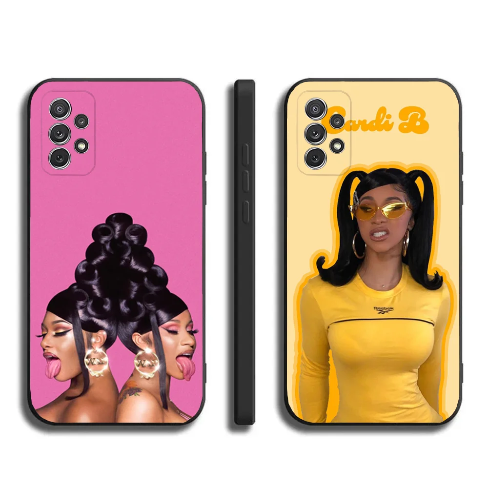 Cardi B Rapper Phone Case For Samsung Galaxy A20,A21s,A22,A31,A32,A52,A53,A72,73,A80,A91Soft Black Cover