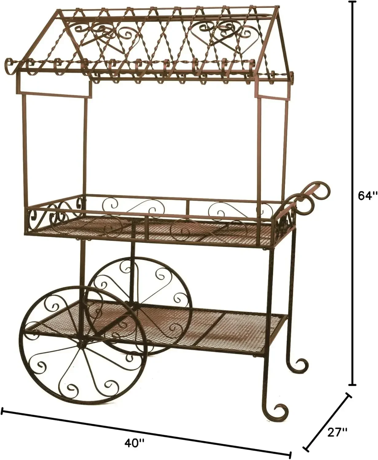 .Deer Park Ironworks (TC104) Steel Flower Cart, Large.HOME.Authenticity guarantee