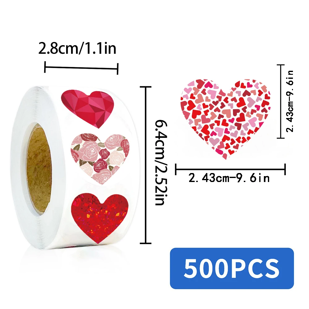 500 قطعة من ملصقات الحب اللامعة للدراجات النارية تخصيص حقيبة الكمبيوتر المحمول المعيشة والقهوة الكرتونية نمط صغير ملصق إبداعي ذاتي الصنع