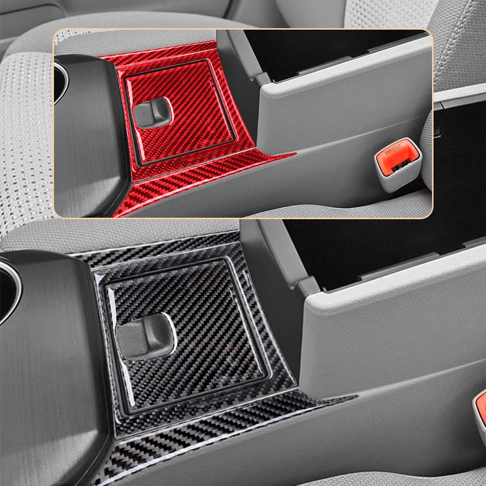 Carbon Fiber Interior Center Console Storage Box Panel Cover Trim Decal Sticker for Toyota Camry XV50‌ 7th 2012-2014